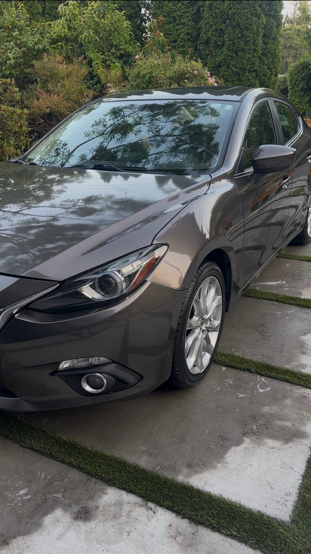 Freshly detailed car with a deep gloss finish